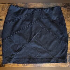 BASIC HOUSE Black Asymmetrical Mini Pencil Skirt Size S